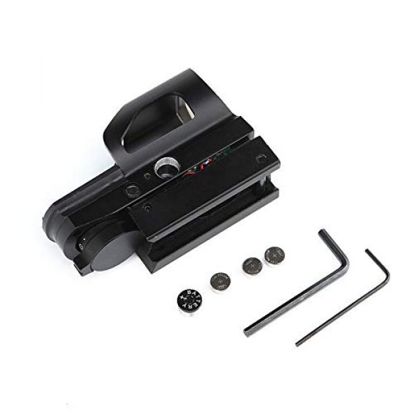 DJym Rifle Scope 6 DJym Red Dot Scope Internal Red Green Adjustable HD Non-Magnification Sight 22mm Rail (2 Packs)