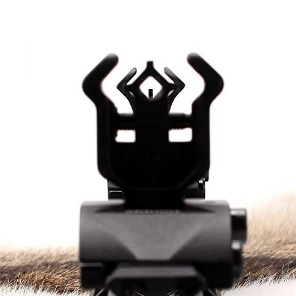 KTAIS Rifle Sight 1 KTAIS Model 4 AR 15 Tactical Flip Up Front Rear Sight Sights Set Iron Diamond Apertures Dual Windage Adjustment (Color : Black)