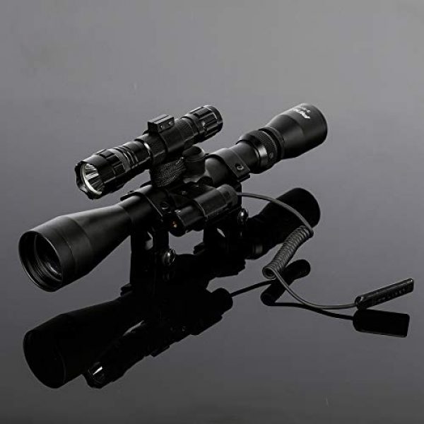 Pinty Rifle Scope 7 Pinty 3-9X40 Duplex Optical Hunting Rifle Scope Combo with Red Laser and Torch