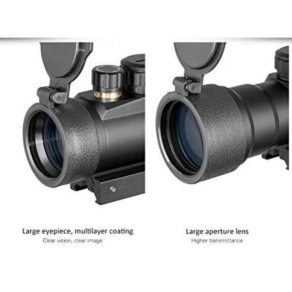 Luger Rifle Scope 7 Luger Tactical 3X44 Red Green Dot Sight Rifle Scope for 11mm/20mm Rail Mount