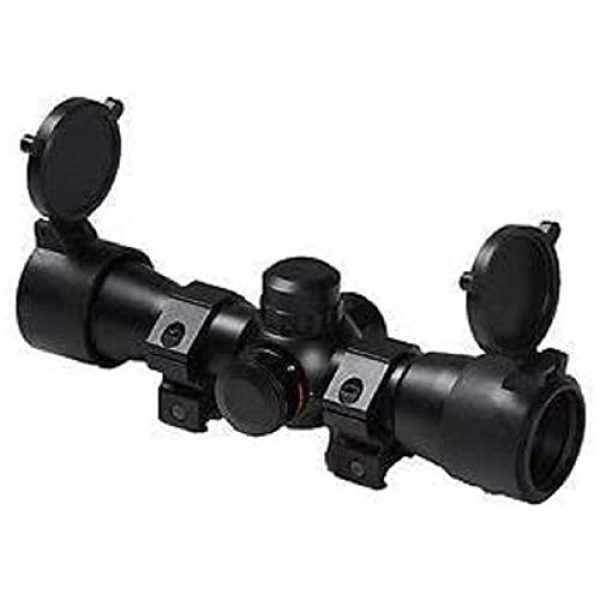GOTICAL Rifle Scope 4 GOTICAL Combo of 1X25 RED and Green Adjustable 5 MOA DOT Sight Scope with Weaver Picatinny Rings & 16 Slot Picatinny Rail Scope Mount