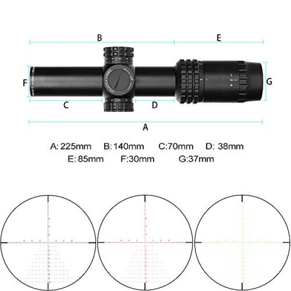 ohhunt Rifle Scope 4 ohhunt Guardian 1-5X24 Compact Hunting Rifle Scopes Second Focal Plane Illumination Reticle Optics,Scope Mount Rings