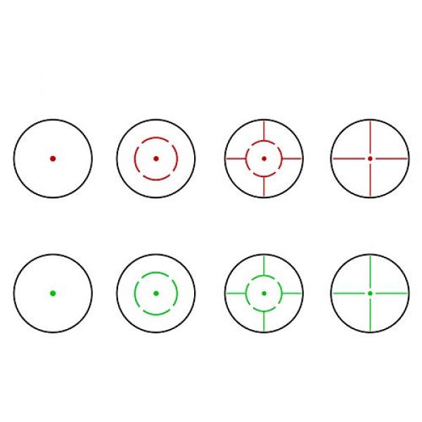Sniper Rifle Scope 6 Sniper RD22 Red & Green Dot Sight 4 Reticles Reflex Sight for 20mm Picatinny Rail Mount