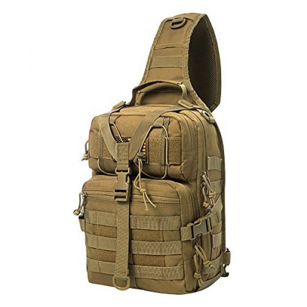 AXEN Tactical Backpack 2 AXEN Tactical EDC Sling Bag Pack, Military Rover Shoulder Molle Backpack, with Flag Patch