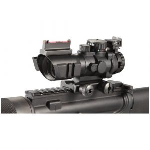 Ade Advanced Optics Rifle Scope 1 Ade Advanced Optics 4x32 Fixed Power Green/blue/red Illuminated Reticle Compact Rifle Scope with Fiber Optic Tactical Sight and Weaver Slots