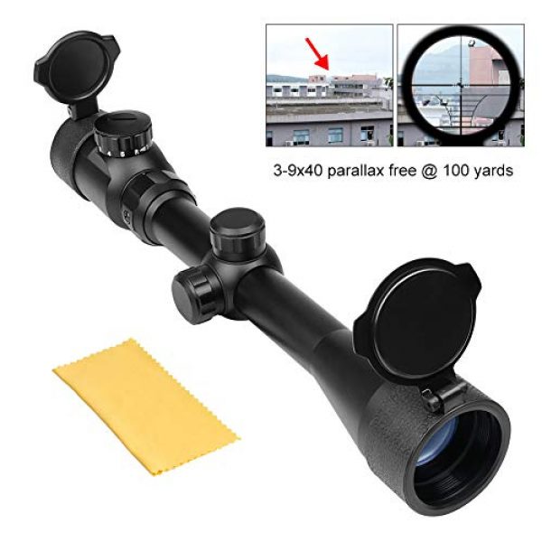 Feyachi Rifle Scope 6 Feyachi RFS-18 Tactical Rifle Scope 3-9x40 Rangefinder Red & Green Illuminated Reticle Optics Hunting Scope 1 Inch Tube