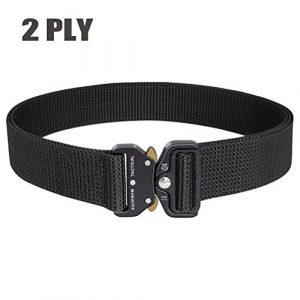 Fairwin Tactical Belt 1 Fairwin Tactical Gun Belts, 1.5 Inches Heavy Duty Two Layer EDC Belt with Quick-Release Buckle