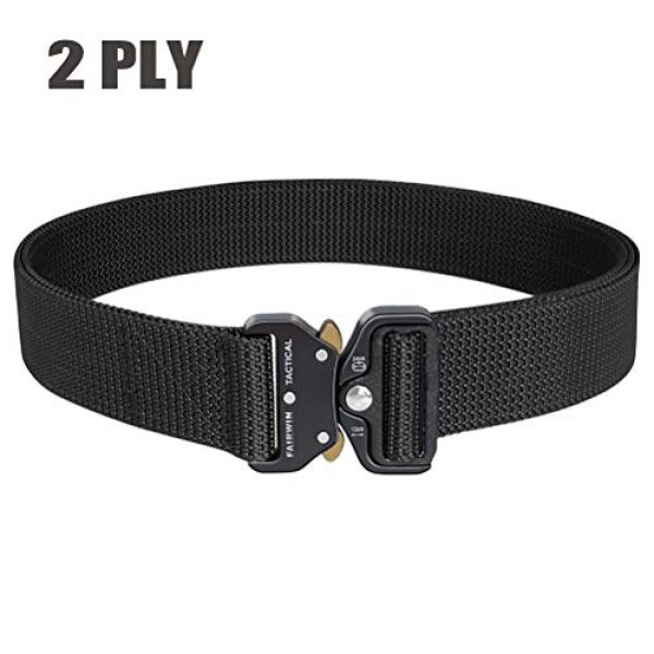 Fairwin Tactical Belt 1 Fairwin Tactical Gun Belts, 1.5 Inches Heavy Duty Two Layer EDC Belt with Quick-Release Buckle