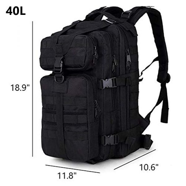 Cadet Gear Tactical Backpack 6 Tactical Assault Pack, Black Military Backpack, Army Survival Molle 35L, 40L