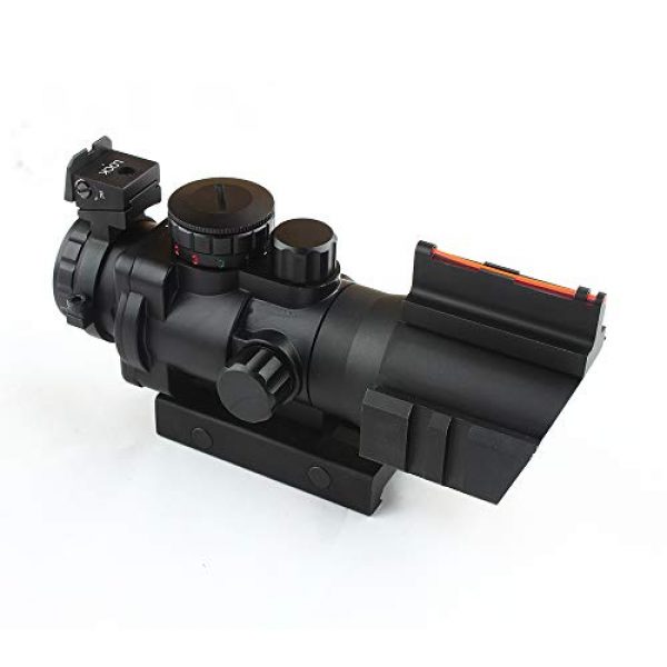 HONESTILL Rifle Scope 2 HONESTILL 4x32 Tactical Rifle Scope Red Dot Sight 20mm Dovetail Reflex Optics Scope with Fiber Optic Sight