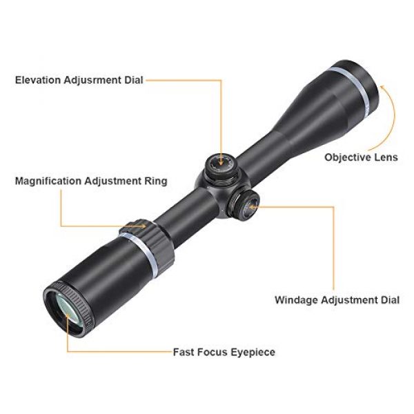 Feyachi Rifle Scope 3 Feyachi Falcon 3-9x40mm Rifle Scope, BDC Reticle 4-inch Long Eye Relief Second Focal Plane Riflescopes, Matte Black 1 inch Tube