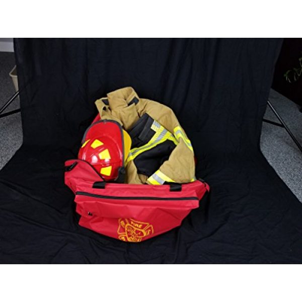 MTRSuper.com Tactical Backpack 5 Fire Medic Gear Bag - Reinforced, Water Resistant, Deluxe Step-in Duffle Turnout Firefighter Emergency Response EMT E.M.S; Padded Shoulder Strap; Three Large Compartments - Maltese Cross; By Med-Tech