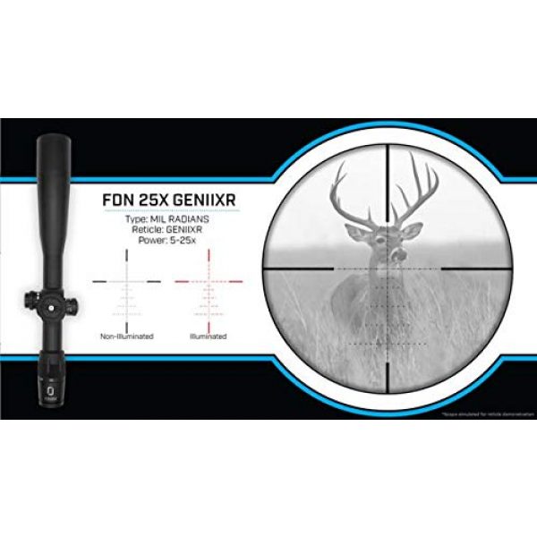 U.S. Optics Rifle Scope 7 U.S. Optics FDN-25X Riflescope, 5-25x52mm, 34mm Tube, FFP, GEN II XR Reticle, 1/10 FDN 25X GENIIXR