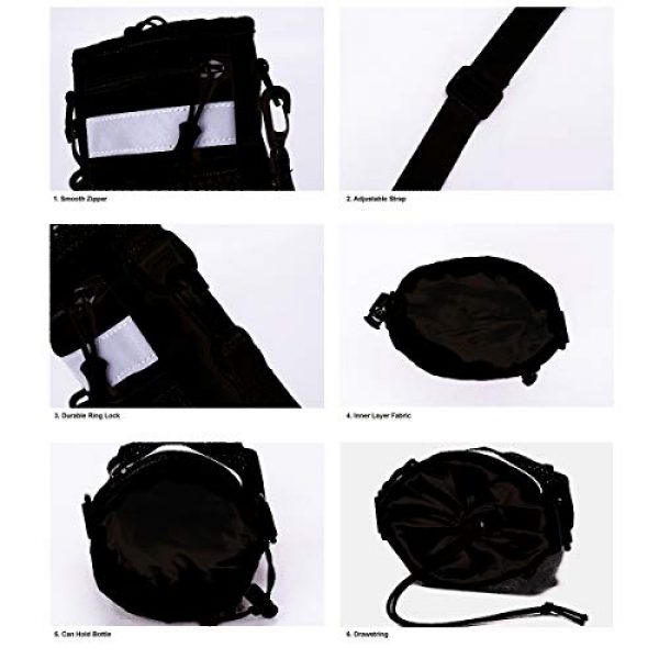 BraveHawk OUTDOORS Tactical Backpack 4 BraveHawk OUTDOORS Shoulder Messenger Bag Bottle Holder Pouch, 800D Military Nylon Oxford EDC Phone Holder Small Crossbody Pack