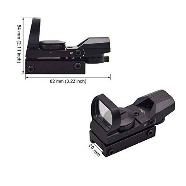 BESTSIGHT Rifle Scope 4 BESTSIGHTRed Green Dot Sight Reflex Tactical Riflescope 4 Reticle Patterns with 20mm/11mm Free Mount Rails
