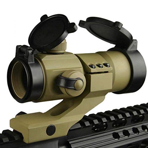 MY Rifle Scope 1 MY Scope 1x30 Red Green Dot Reflex Optic Sight with Cantilever Mount Fits Weaver Rails, Tan Color
