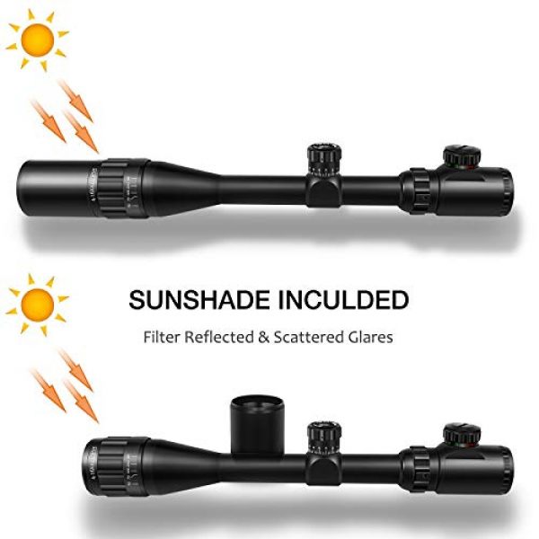 CVLIFE Rifle Scope 4 CVLIFE 4-16x44 Tactical Rifle Scope Red and Green Illuminated Built with Locking Turret Sunshade and Scope Mount Included