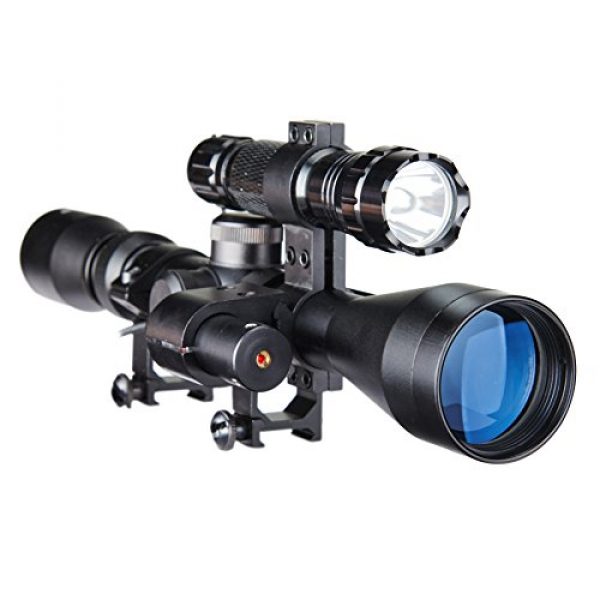 Pinty Rifle Scope 1 Pinty 3-9X40 Duplex Optical Hunting Rifle Scope Combo with Red Laser and Torch