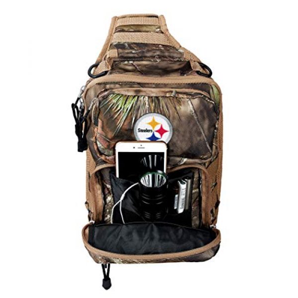 The Northwest Company Tactical Backpack 3 Officially Licensed NFL Flyover Tactical Slingpack, 12", Mossy Oak