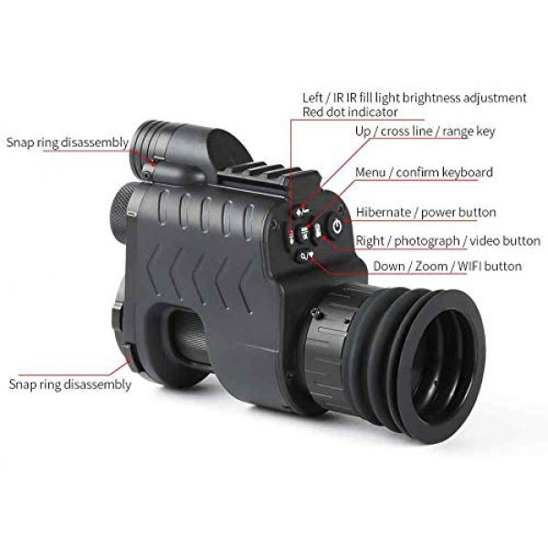 MUJING Rifle Scope 2 MUJING Digital Video Recording Hunting Night Vision Rifle Scope Monocular Camera VCR with 850nm Infrared IR Flashlight for Outdoor Tactical Rifle Hunting Super Shockproof