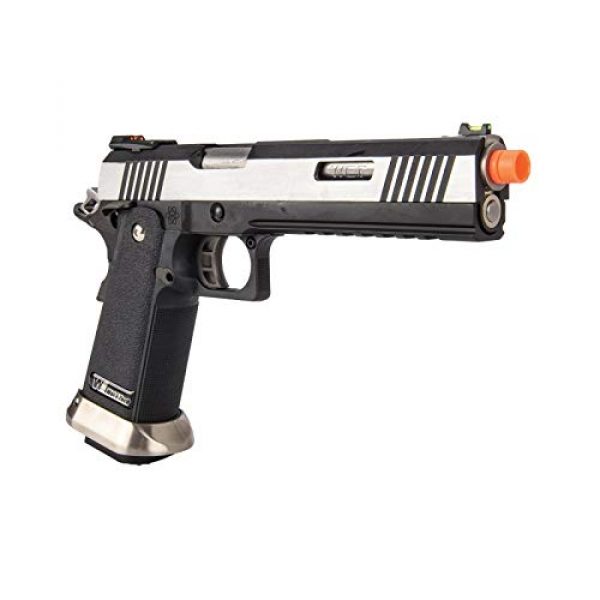 Lancer Tactical Airsoft Pistol 4 Lancer Tactical WE-Tech Hi-Capa 6" IREX Competition Full Auto Gas Blowback Airsoft Pistol Black Silver