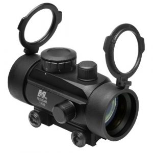 M1Surplus Rifle Scope 1 NcStar 1x30 Tactical Red Dot Scope Sight w/ Flip Up Lens - Black Color - Aluminum Material - Covers Fits 3/8" Dovetails