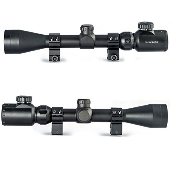 Gazelle Trading Rifle Scope 6 Aukmont 3-9X40 Red & Green Sniper Hunting Rifle Airgun Scope Telescopic Sight Illuminated 20mm Rail Mounts