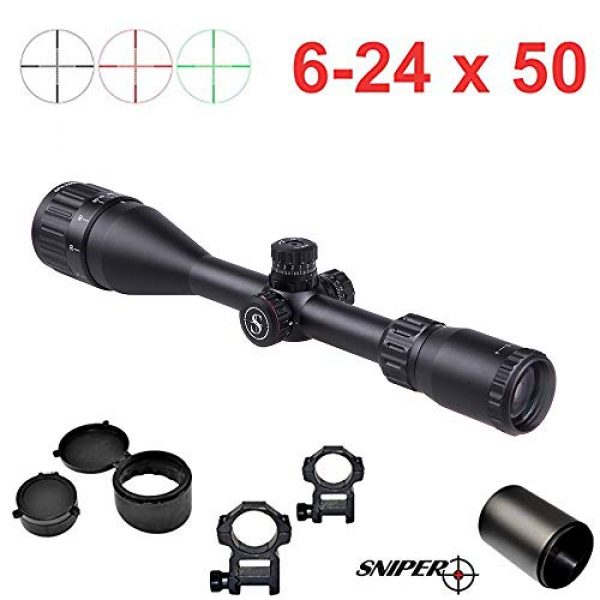 Sniper Rifle Scope 6 SNIPER MT 6-24x50 AOE Illuminated Rifle Hunting Sniper Scope