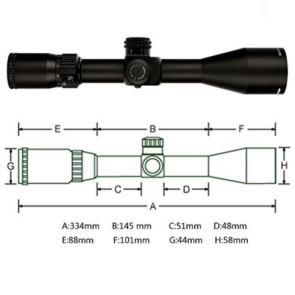 ohhunt Rifle Scope 2 ohhunt LR 4.5-27x50 Second Focal Plane Riflescope Mil-dot Red Illuminated 30mm Tube Scope