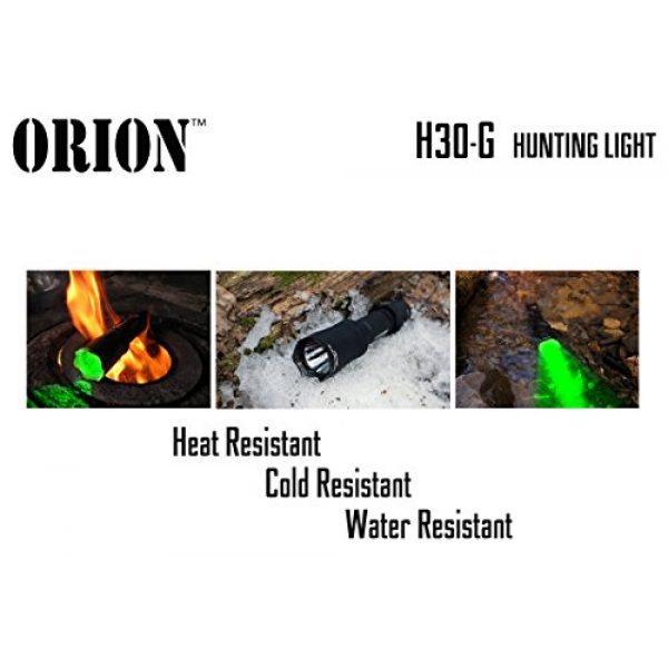 ORION Rifle Scope 3 ORION Predator H30 Green 273 Yards Hog Hunting Light Rechargeable Kit, Pressure Switch, 2 Rechargeable Batteries and Charger