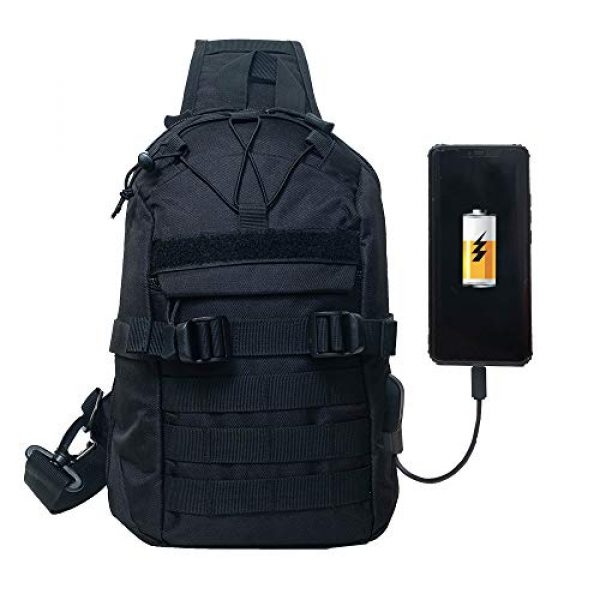 Saigain Tactical Backpack 1 Saigain Men's Tactical Molle Sling Bag Small Chest Shoulder Backpacks With USB Charging Outdoor Casual Hiking Camping (black)