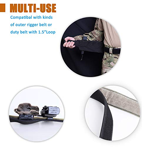 KRYDEX Tactical Belt 6 KRYDEX Hook Liner Inner Belt for Duty Belt 1.5" Tactcial Inner Belt Black