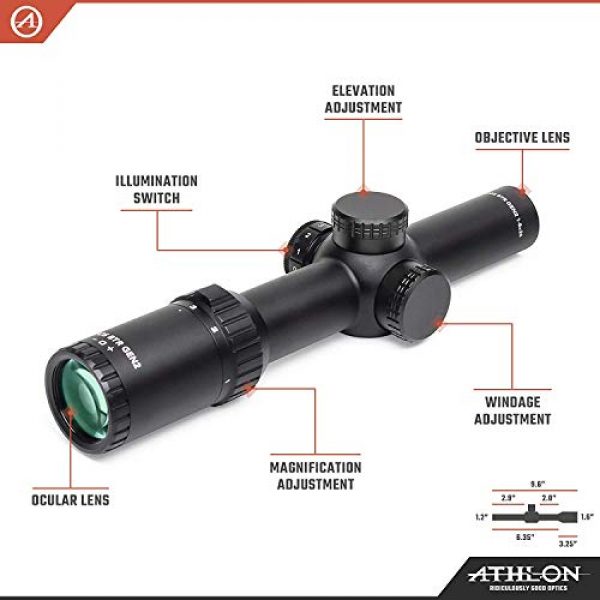 Wearable4U Rifle Scope 5 Wearable4U Athlon Optics Argos BTR GEN2 1-8x24 30mm, SFP IR MOA Reticle Riflescope with Included Extra Battery CR2032 Lens Cleaning Pen and Lens Cleaning Cloth Bundle