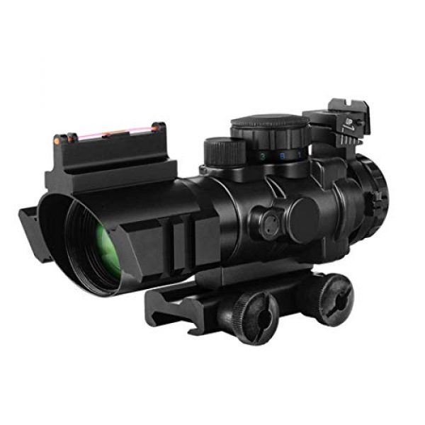 BESTSCOPE Rifle Scope 1 BESTSCOPE Rifle Scope 4x32 Red/Green/Blue Illuminated Quickly Range Reticle Scope with Top Fiber Optic Sight and Weaver Slots