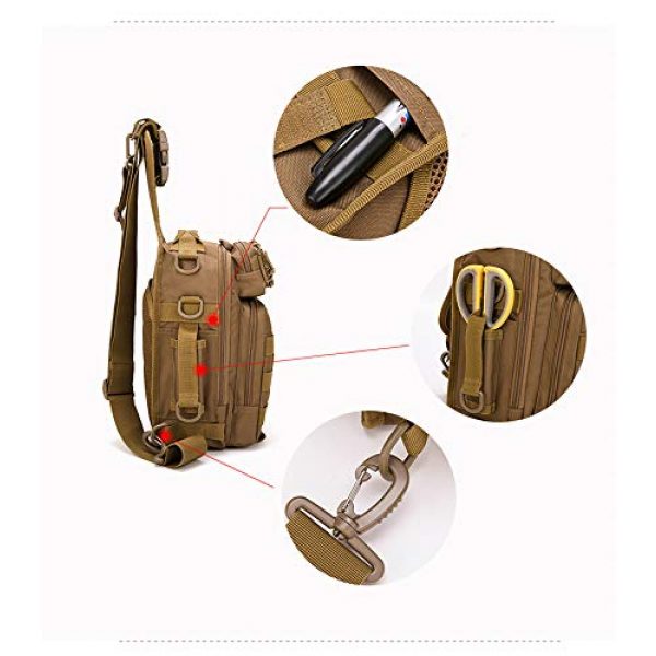Ornate Tactical Backpack 7 Ornate Tactical Sling Bag, 600D Bug Out Molle Backpack