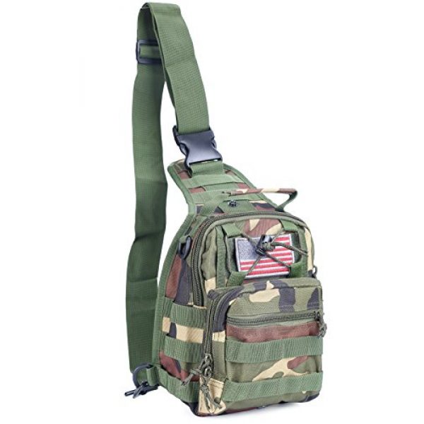 boxuan Tactical Backpack 1 Boxuan warehouse Outdoor Tactical Shoulder Backpack+flag patch, Military & Sport Bag Pack Daypack for Camping, Hiking, Trekking, Rover Sling,chest bag Multi-Size Options (green camouflag, s)