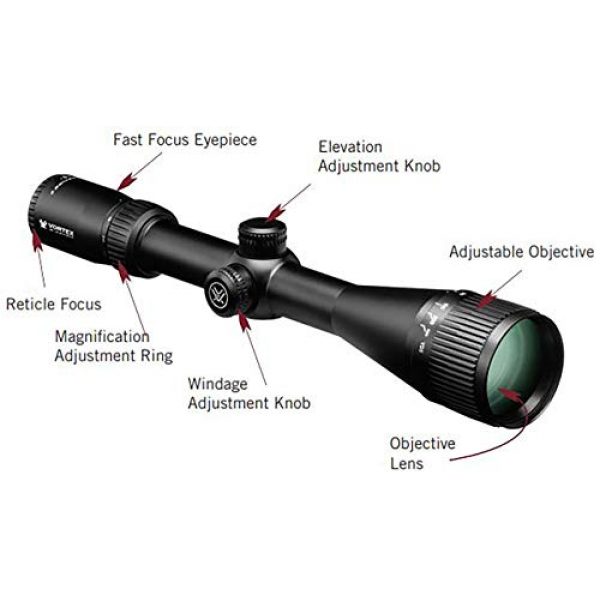 Vortex Optics Crossfire II 3-12x56 AO Riflescope - 30mm Tube, V-Brite MOA Reticle, Includes Free Hat