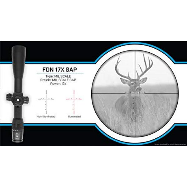 U.S. Optics Rifle Scope 7 U.S. Optics FDN-17X Riflescope, 3.2-17x50mm, 34mm Tube, FFP, Gap Reticle, 1/10 MIL FDN 17X Gap