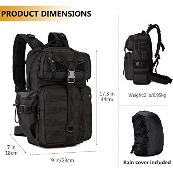 Protector Plus Tactical Backpack 5 Protector Plus Tactical Motorcycle Backpack Small Military MOLLE Cycling Hydration Daypack (Rain Cover & Patch Included)