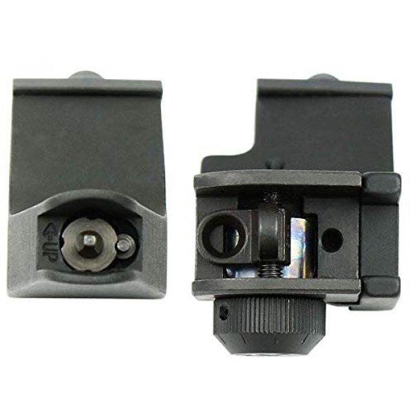 KTAIS Rifle Sight 3 KTAIS US 45 Degree Offset Front&Rear Rapid Transition BUIS Adjustable Iron Sight Set (Color : Black)