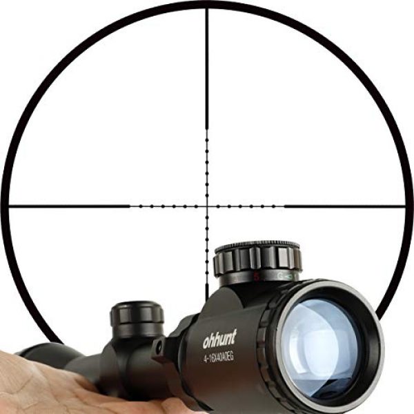 ohhunt Rifle Scope 2 ohhunt 4-16X40 AOEG Hunting Rifle Scope Mil dot Red Green Illuminated 25.4mm Mounts
