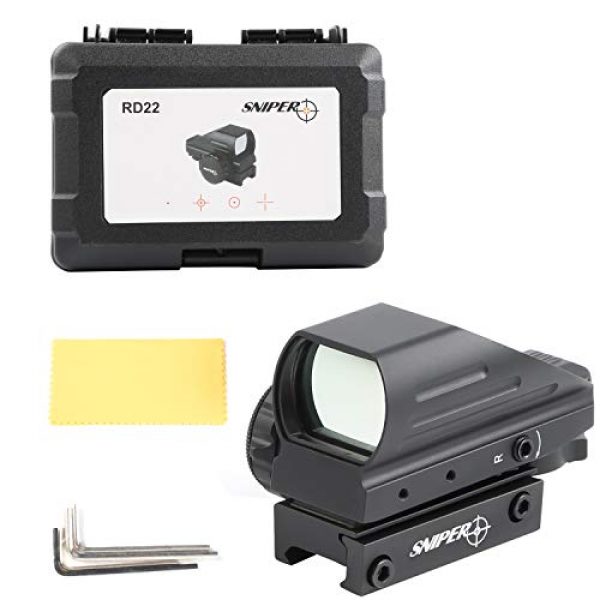 Sniper Rifle Scope 5 Sniper RD22 Red & Green Dot Sight 4 Reticles Reflex Sight for 20mm Picatinny Rail Mount