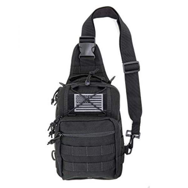 LINE2design Tactical Backpack 1 LINE2design First Aid Sling Backpack - EMS Equipment Emergency Medical Supplies Tactical Range Shoulder Molle Bag - Heavy Duty Sports Outdoor Rescue Pack - Perfect for Camping Hiking Trekking - Black