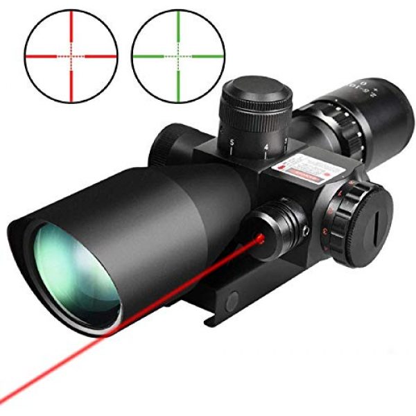 QILU Rifle Scope 2 QILU 2.5-10x40e Red & Green illuminated scope Perfect As A Hunting scope, Tactical scope, Paintball scope, Or Airsoft scope