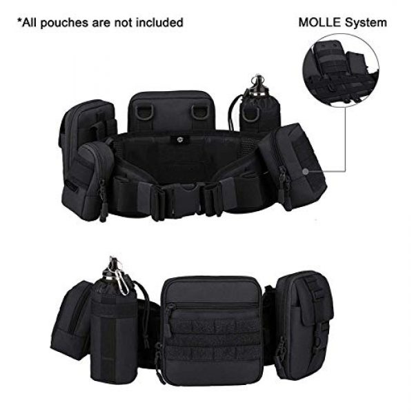 Selighting Tactical Belt 4 MOLLE Padded Patrol Belt with Waist Protection Nylon Tactical Protective Waist Belt for Combat Outdoor Airsoft Paintball