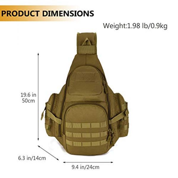 Protector Plus Tactical Backpack 4 Protector Plus Tactical Sling Bag Military MOLLE Crossbody Pack (Patch Included)