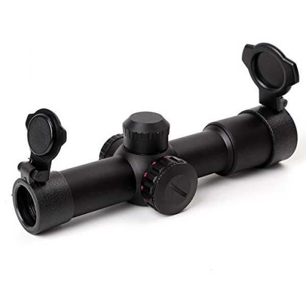 ohhunt Rifle Scope 3 ohhunt 4.5x20E Compact Hunting Rifle Scope Red Illuminated Glass Etched Reticle Riflescope with Flip-Open Lens Caps and Rings