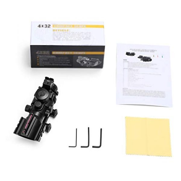 AJDGL Rifle Scope 7 AJDGL 4x32mm Rifle Scope Reflex Optics Tactical Sight for Hunting Gun Rifle Airsoft Sniper Magnifier, 20mm Rail