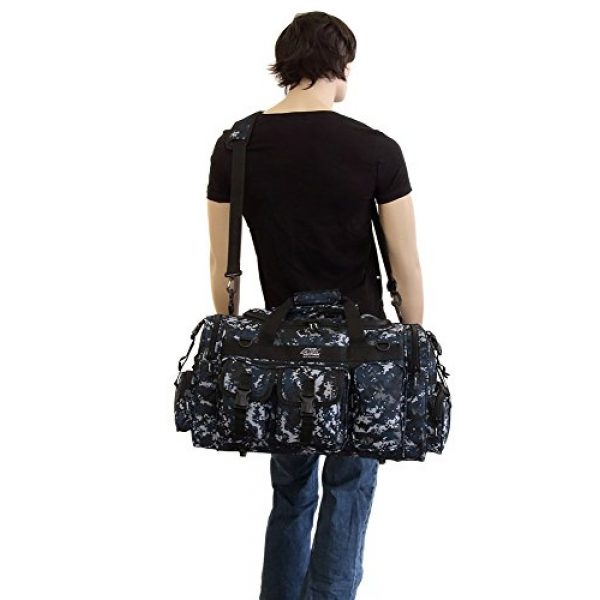 NPUSA Tactical Backpack 5 Mens 26 Inch Navy Digital Camo Tactical Bag with Key Ring Carabiner