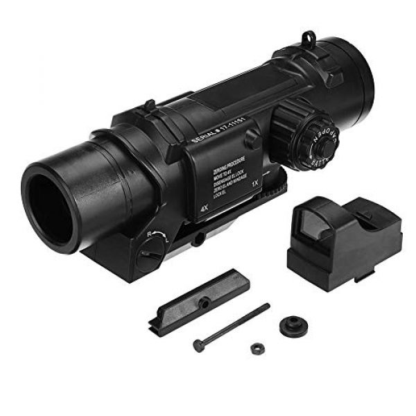 Fightsong Rifle Scope 2 Fightsong 4X Magnifier Scope Red Dot Sight Magnifier Universal for Gel Ball Blaster Toy Outdoor Camping Travel Magnifier
